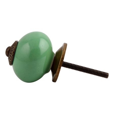 Solid Pea Green Antique Fitting Ceramic Dresser Knob